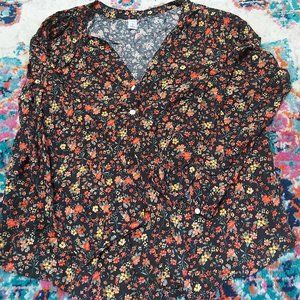 Old Navy Printed Split-Neck Top